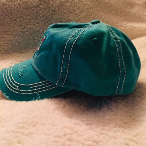 🇺🇸 Distressed Ladies Teal Cactus Hat - Picture 2 of 3